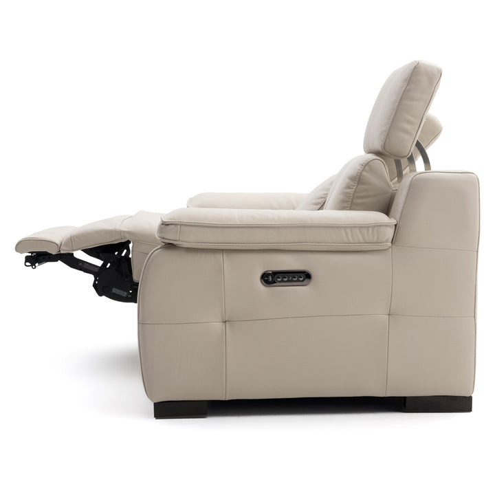 Nova Leather Reclining Loveseat Beige
