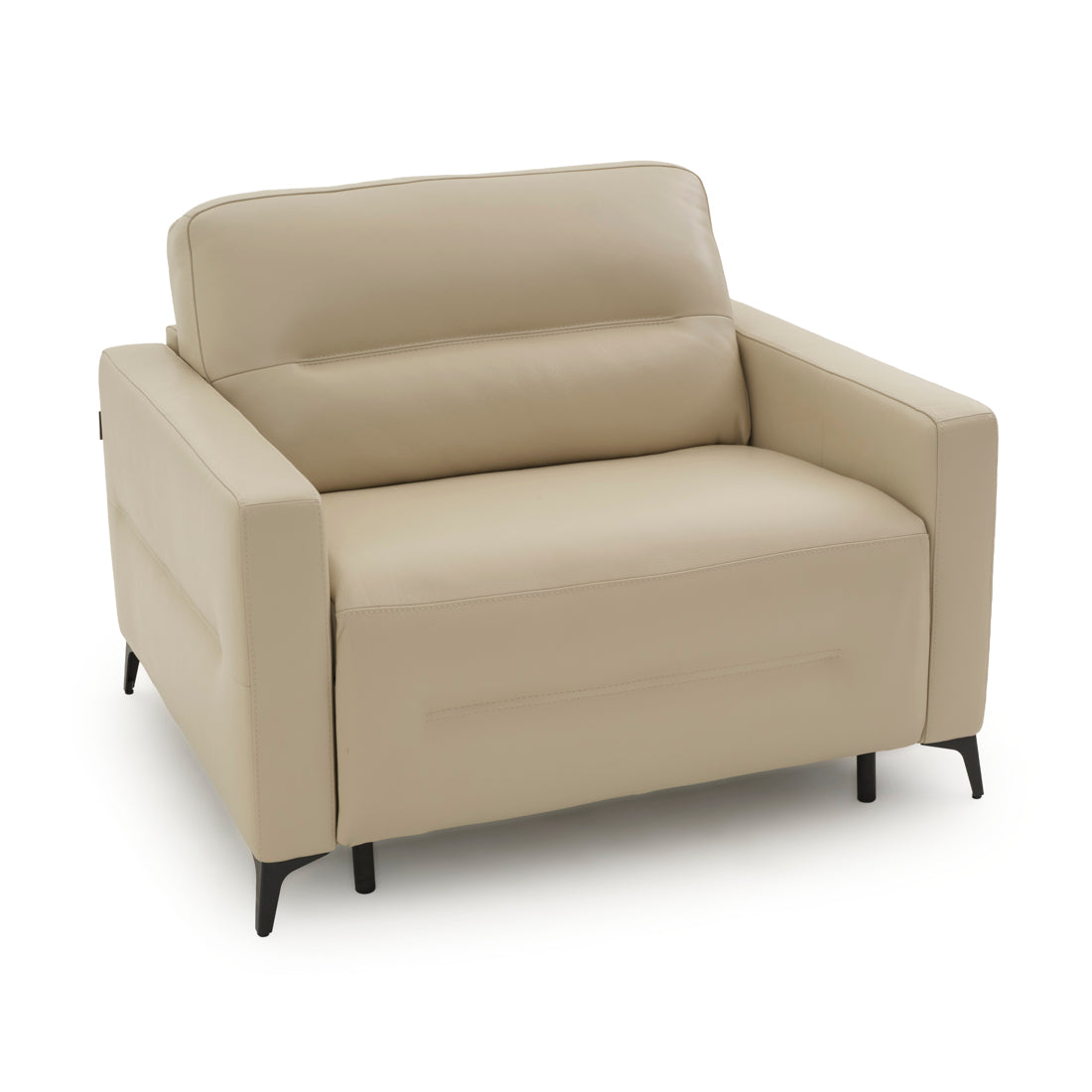 Elati Leather Single Sofa-Bed Beige