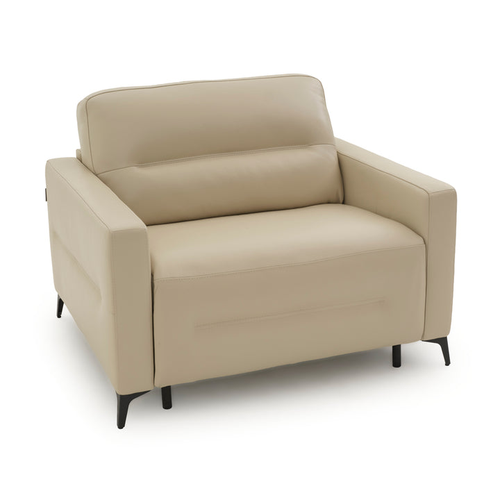 Elati Leather Single Sofa-Bed Beige