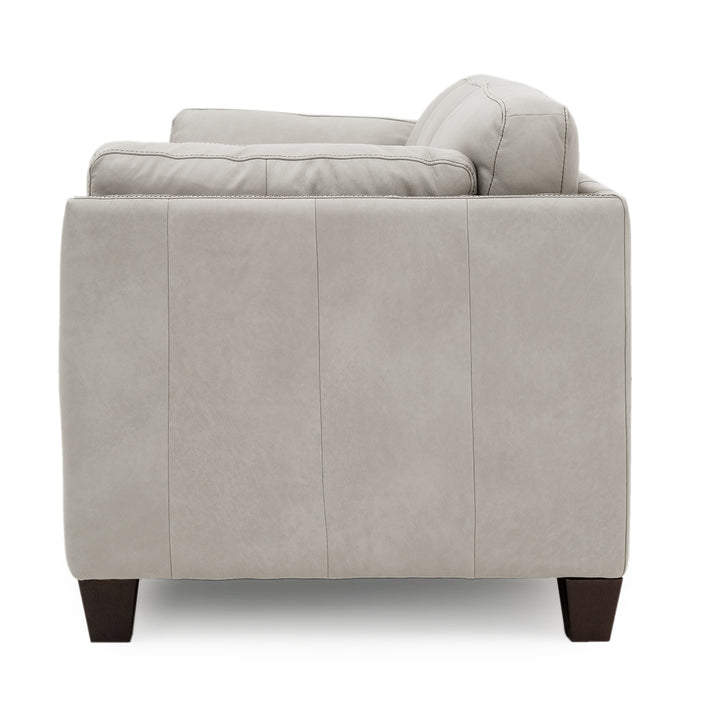 Neal Leather Sofa Light Grey