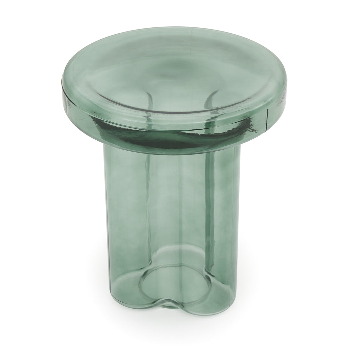 Eira Glass End Table Aqua