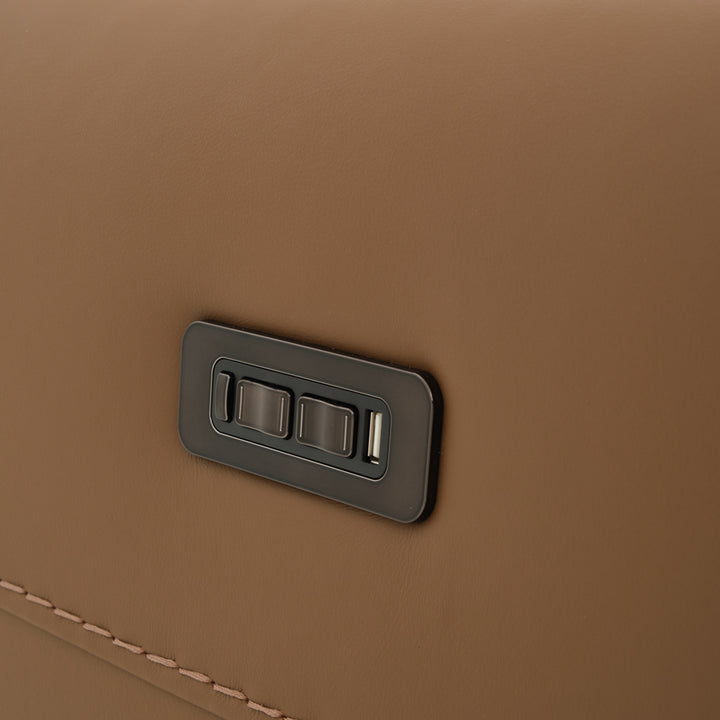 Embra Leather Reclining Sofa Dark Brown