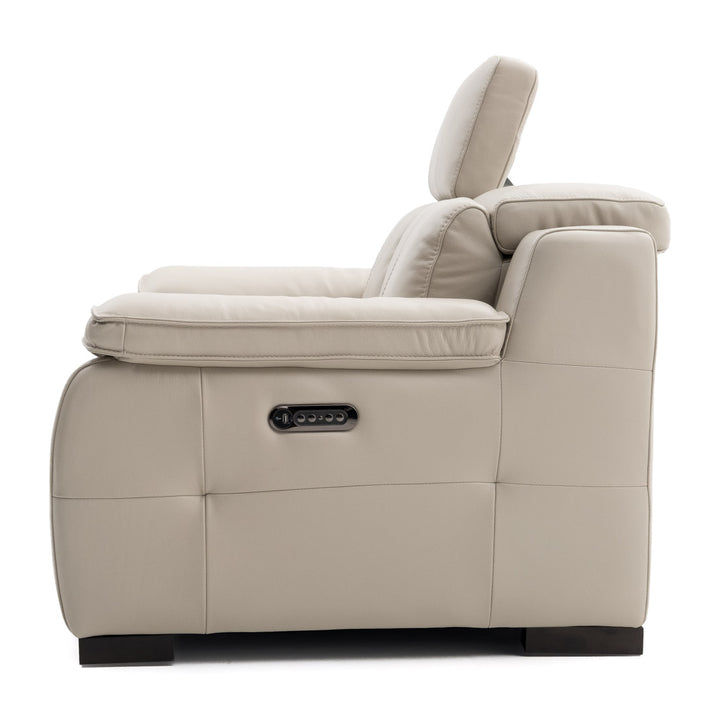 Nova Leather Reclining Loveseat Beige