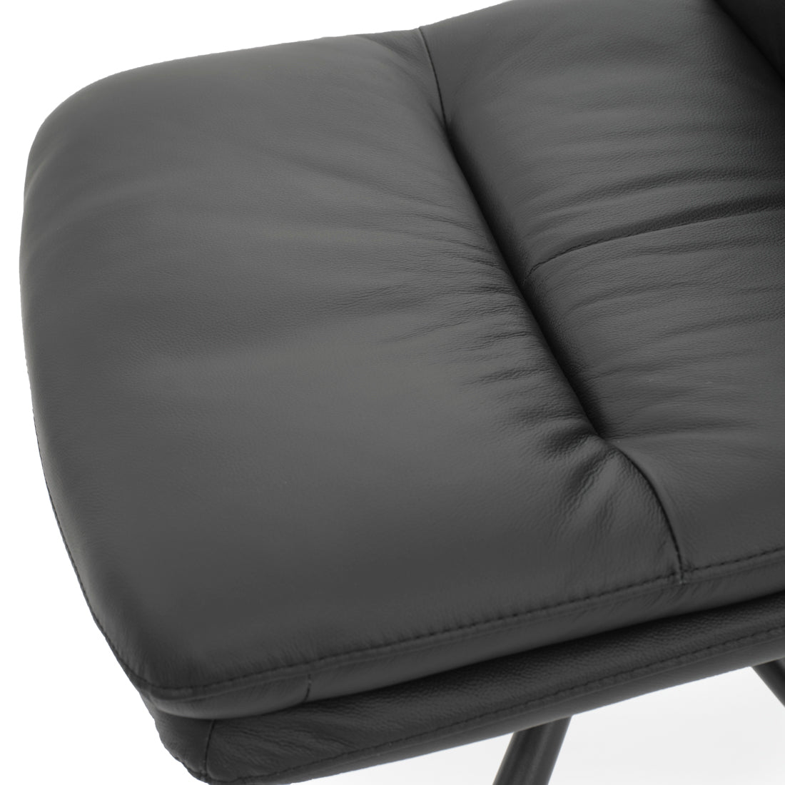 Everlee Leather Chair Black