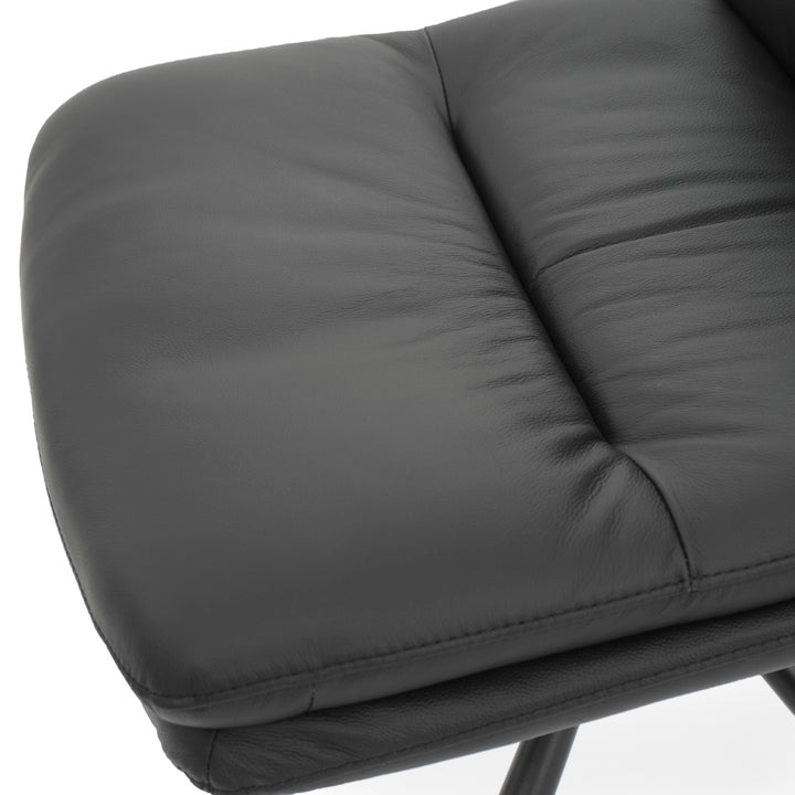 Everlee Leather Chair Black
