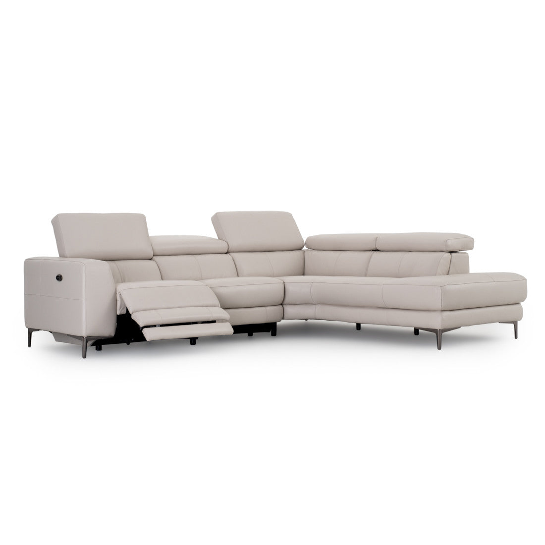 Emilia Reclining Sectional Sofa Light Grey