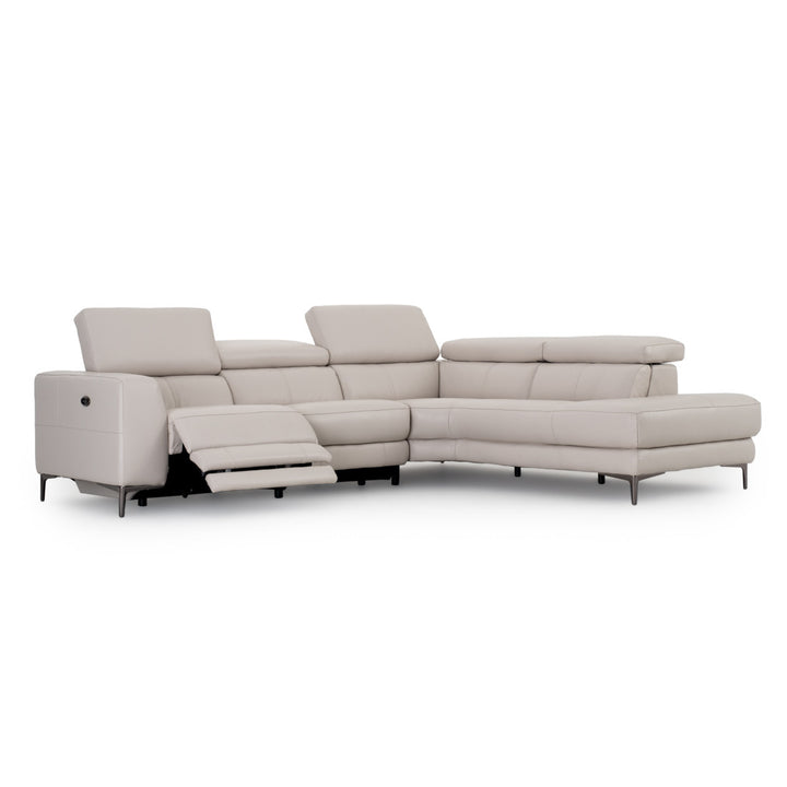 Emilia Reclining Sectional Sofa Light Grey