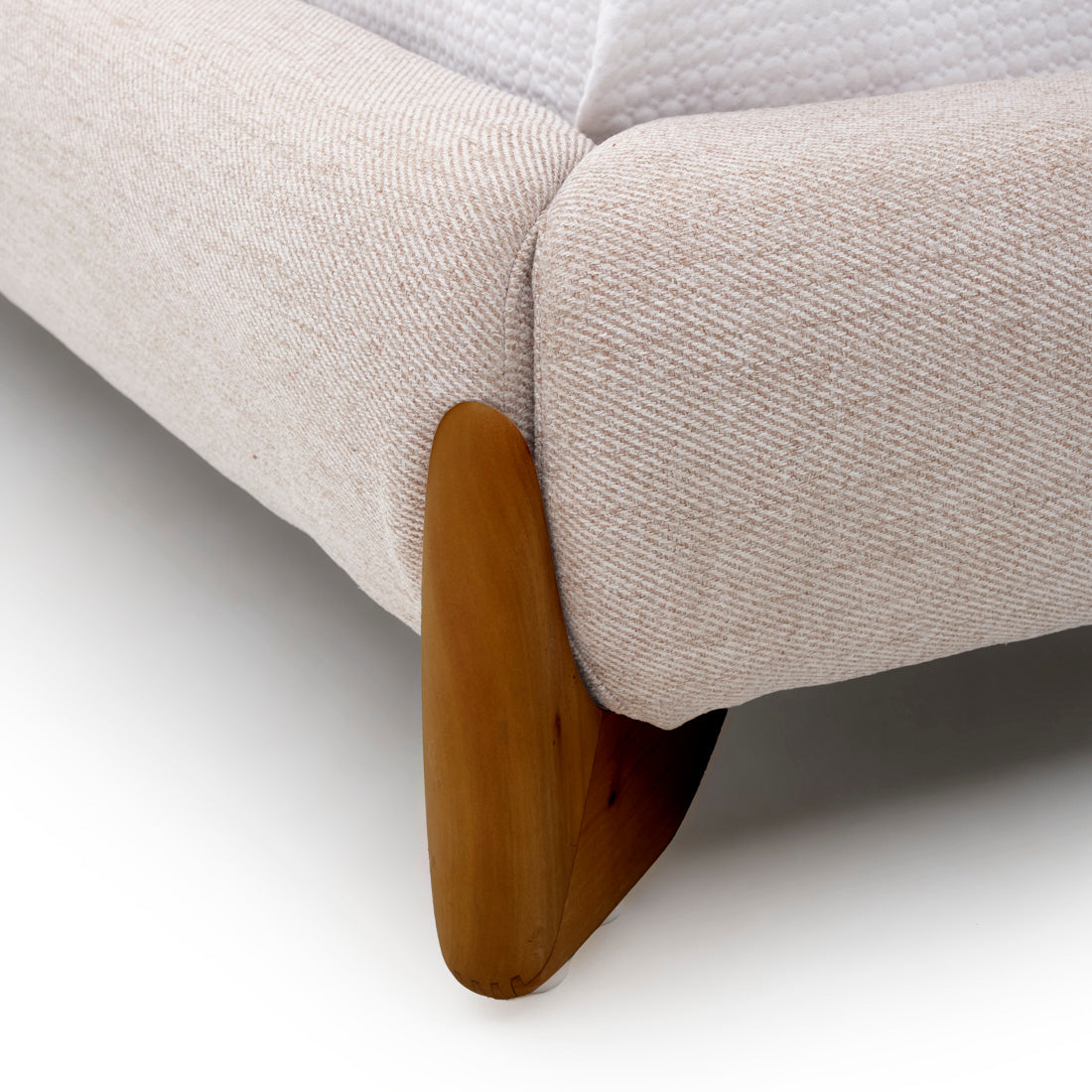 Naida Fabric King Bed Beige