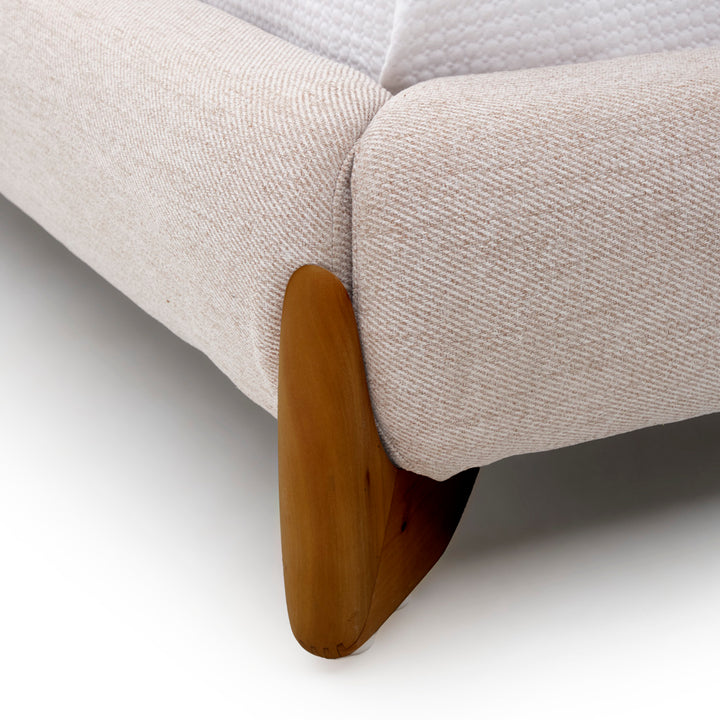 Naida Fabric King Bed Beige
