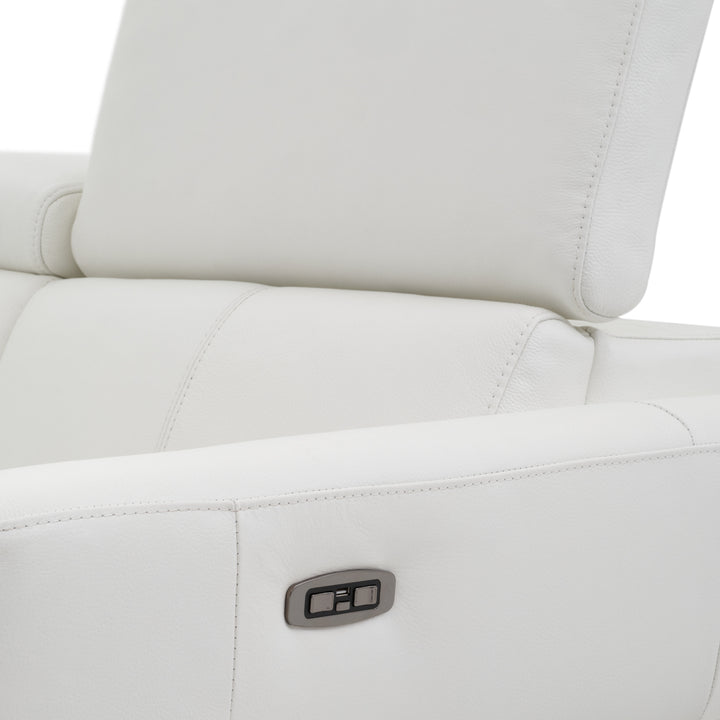 Westlyn Leather Reclining Loveseat White
