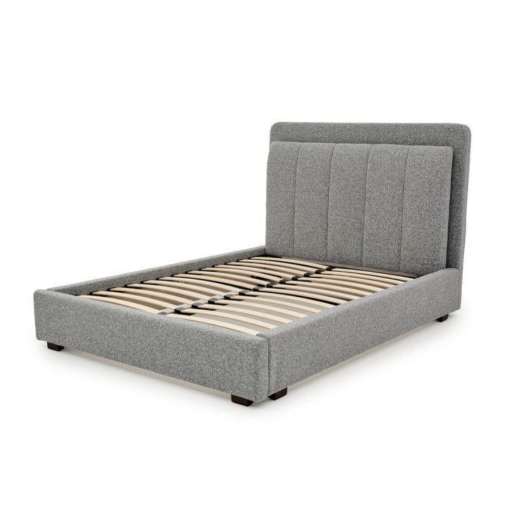 Elisha Fabric King Bed Dark Grey