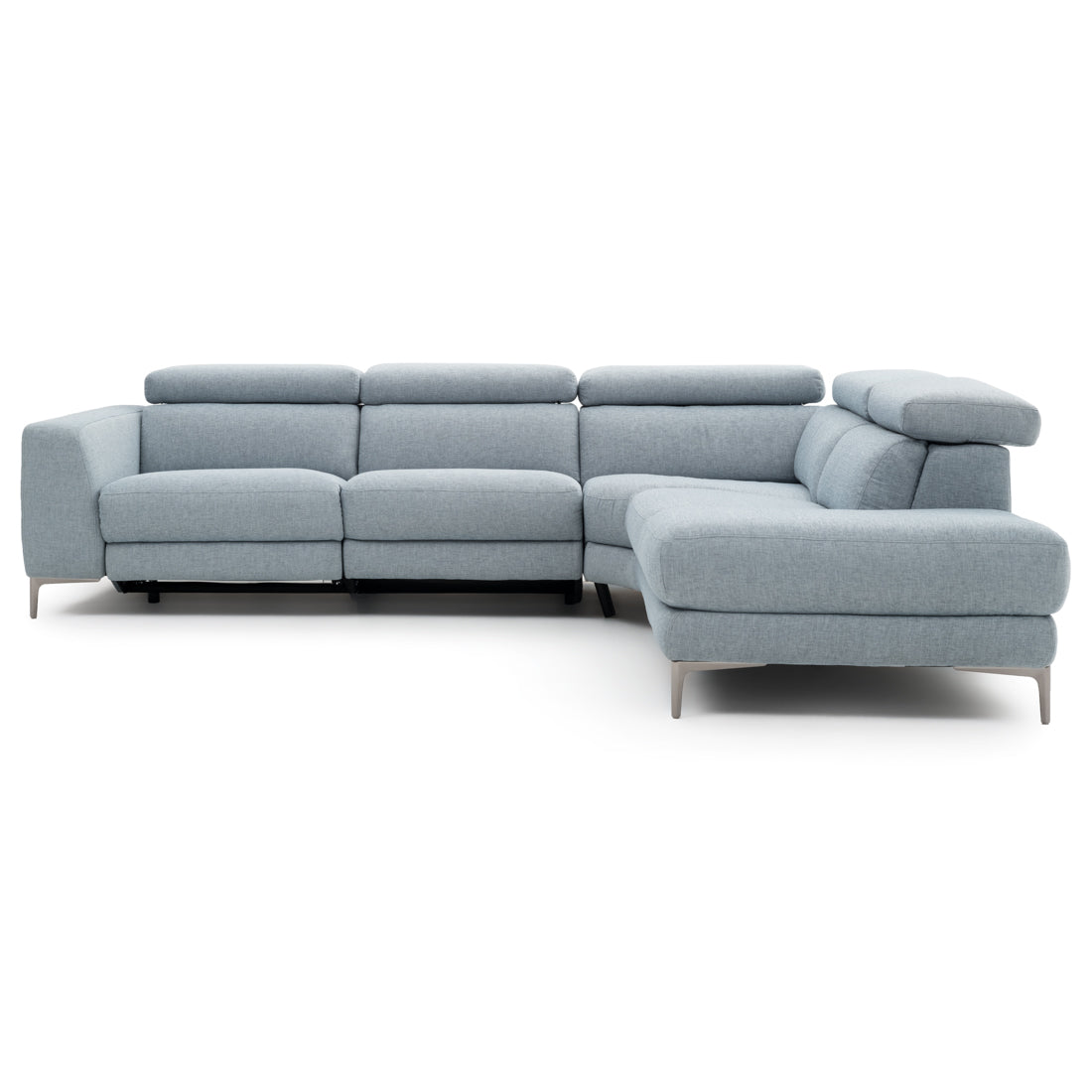 Emilia Reclining Sectional Sofa Light Blue