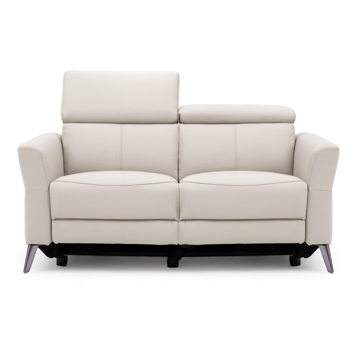 Westlyn Leather Reclining Loveseat Light Grey