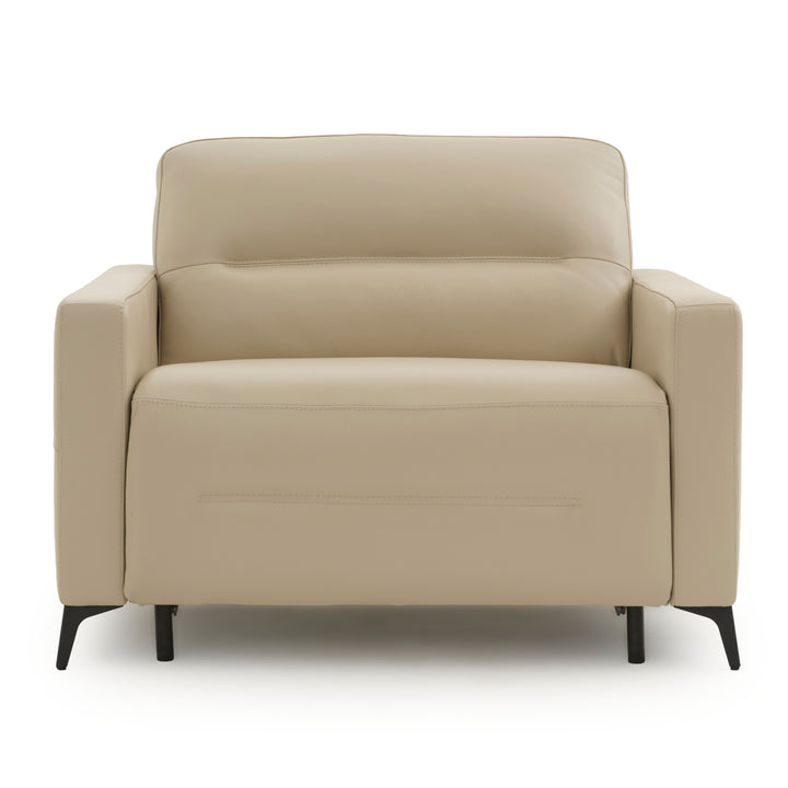 Elati Leather Single Sofa-Bed Beige
