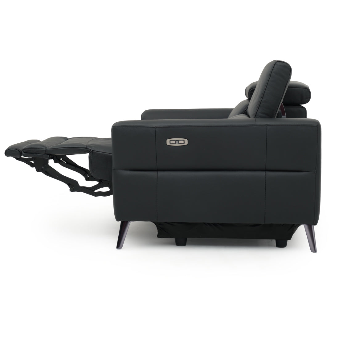 Westlyn Leather Reclining Sofa Black