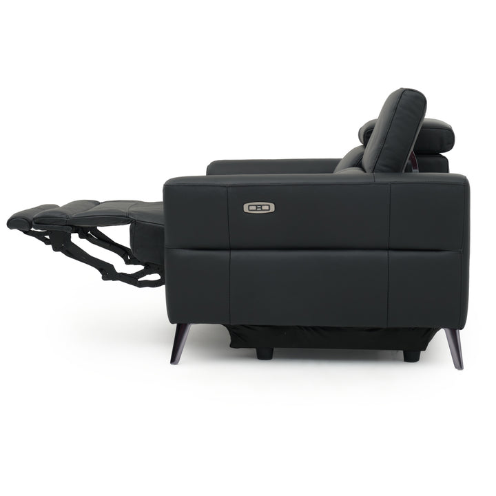 Westlyn Leather Reclining Sofa Black