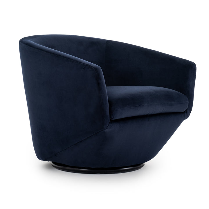 Wyle Swivel Accent Chair Dark Blue