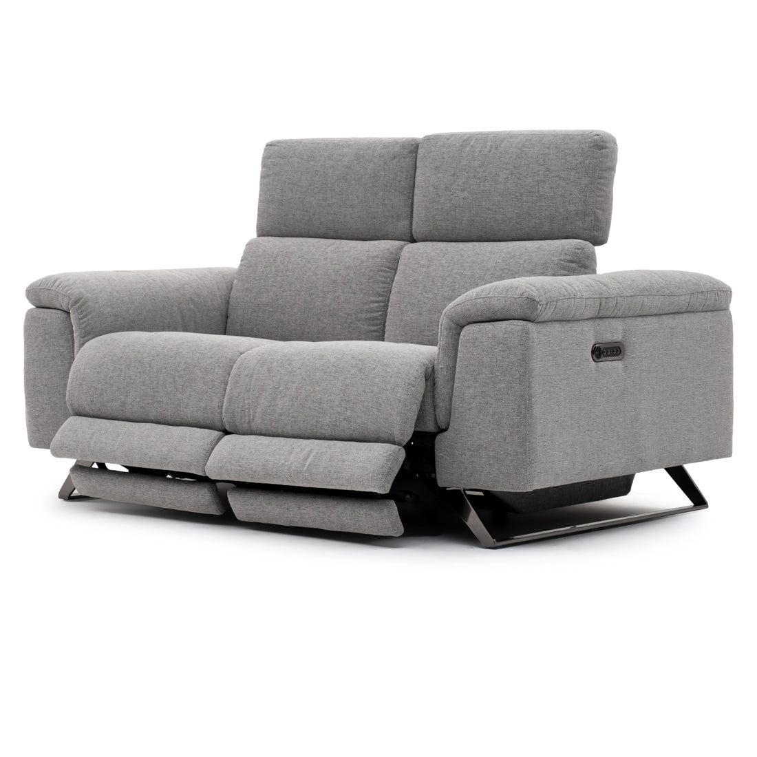 Warren Fabric Reclining Loveseat Light Grey