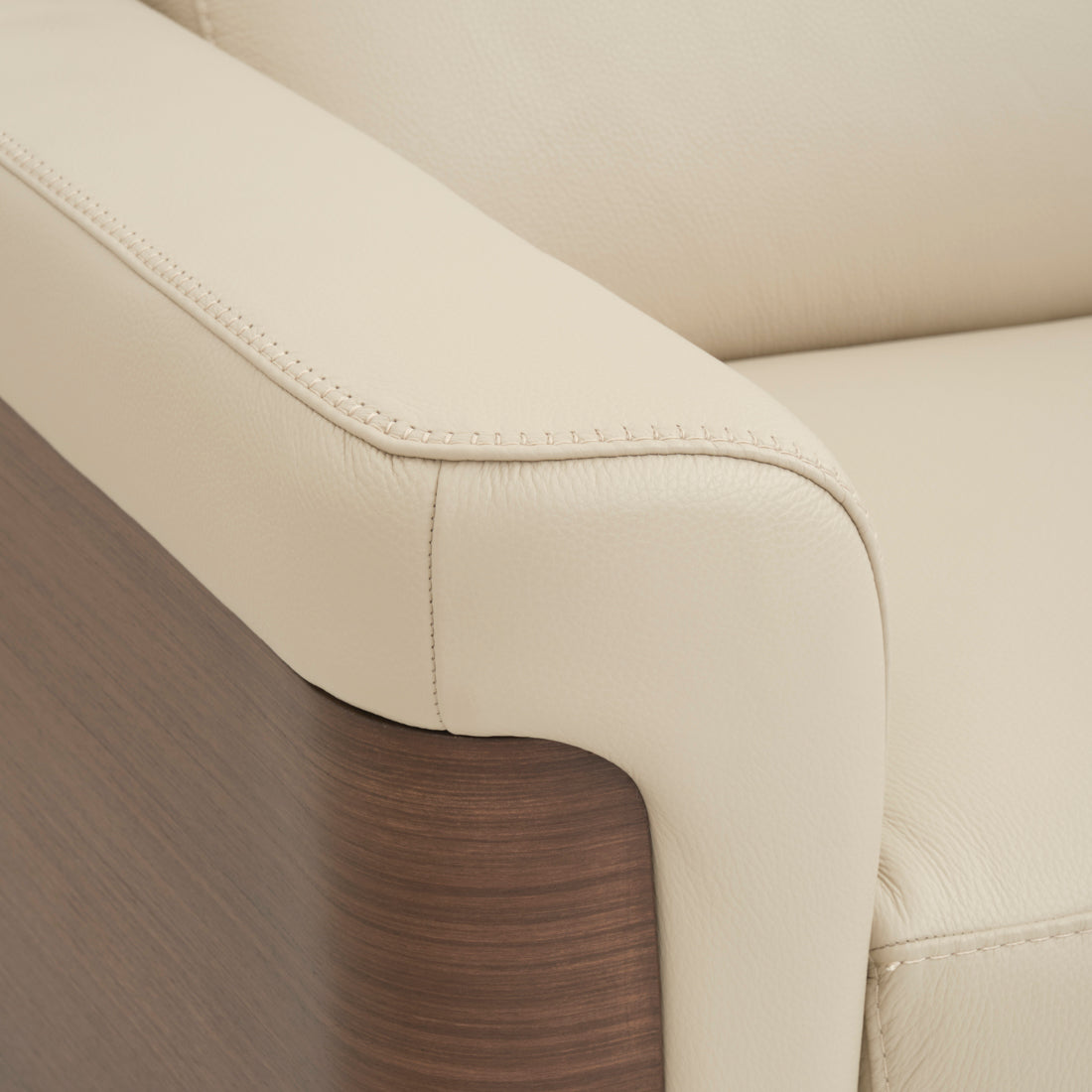 Walida Leather Reclining Sofa Beige