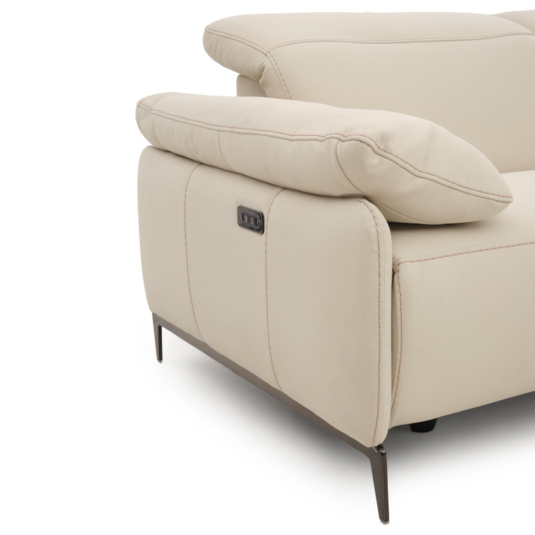 Wakely Leather Sectional Sofa Beige