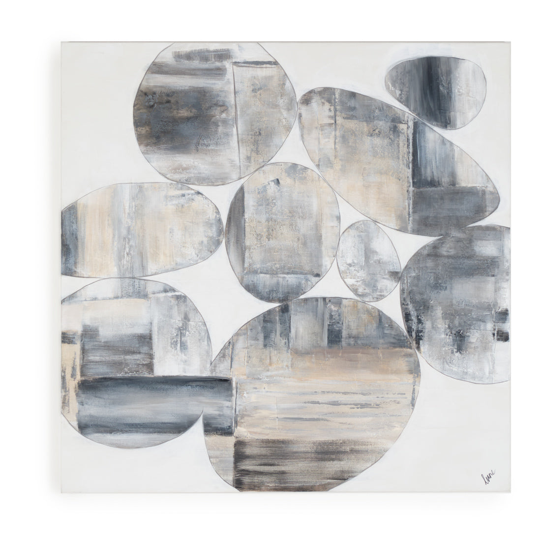 Nacama Painting on Canvas Light Grey