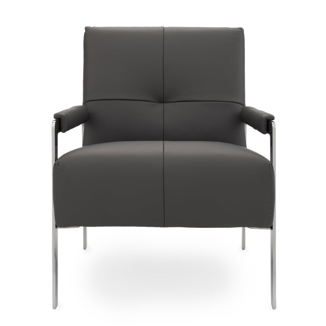 Walter Leather Accent Chair Dark Grey
