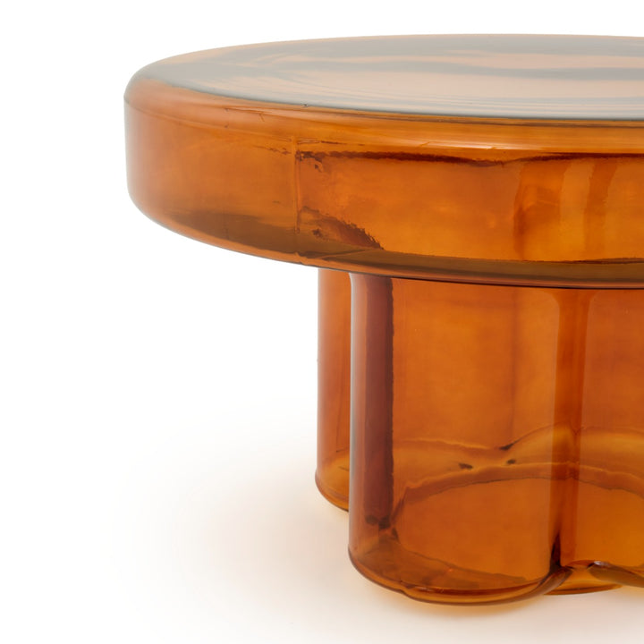 Eira Glass Coffee Table Light Brown