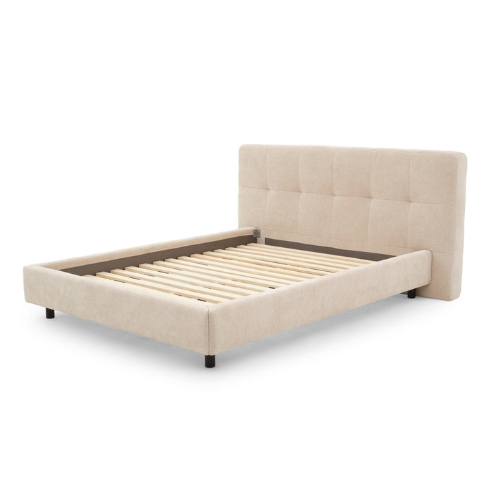 Esmarie Fabric King Bed Beige