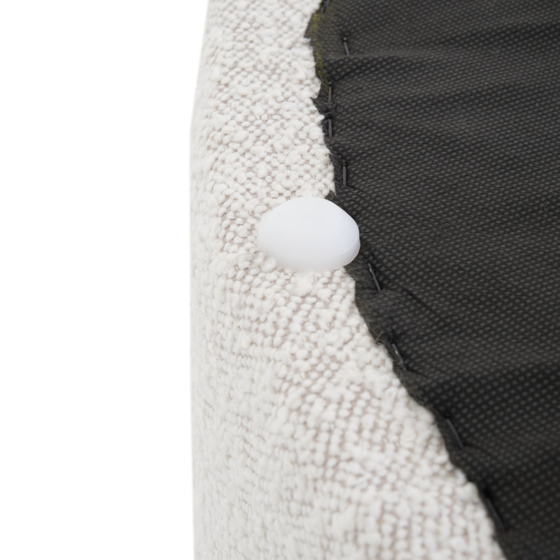Emondi Fabric Ottoman Off White