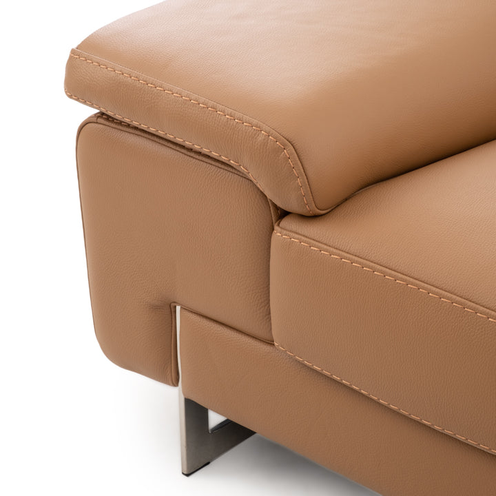 Waller Leather Sectional Sofa Cognac