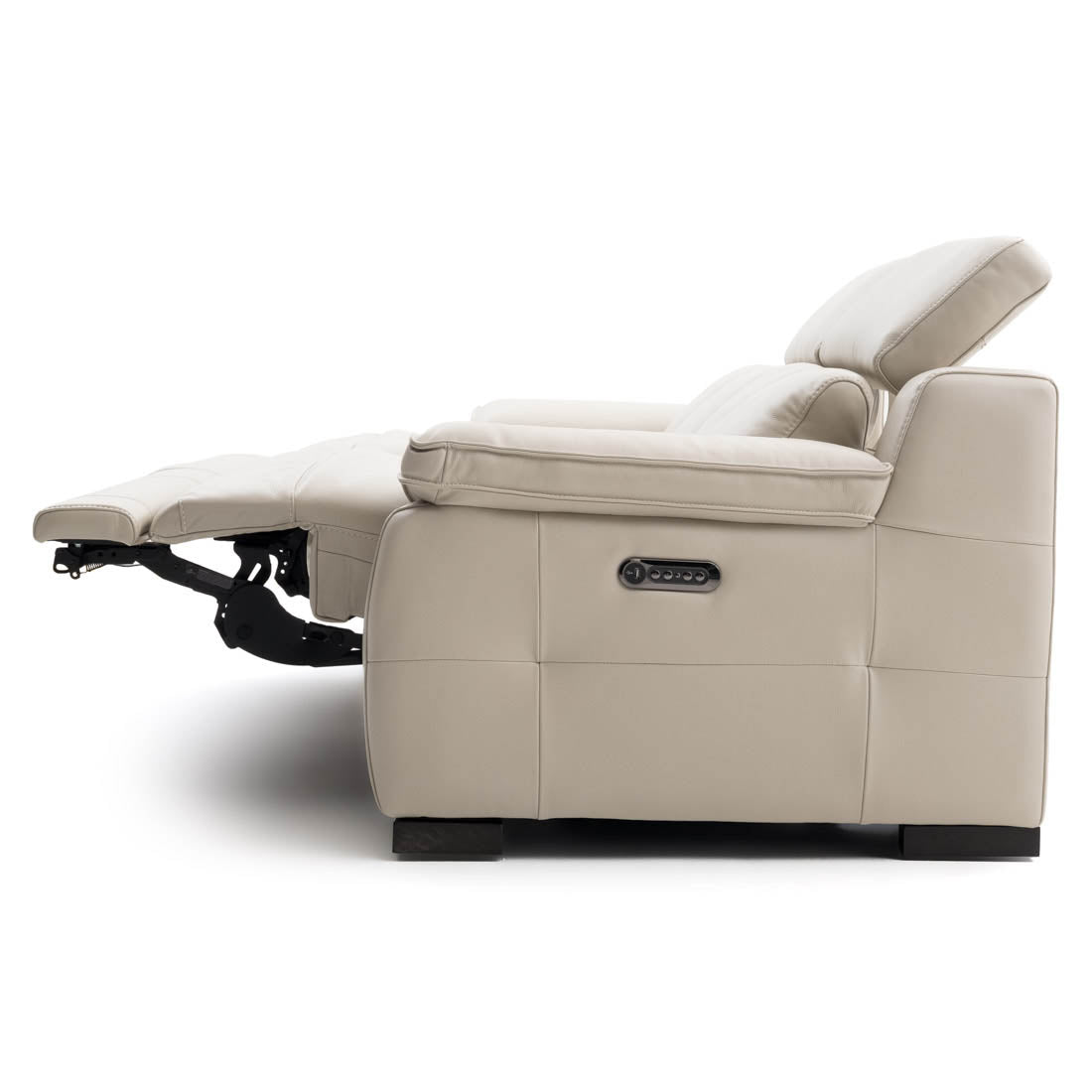 Nova Leather Reclining Sofa Light Grey