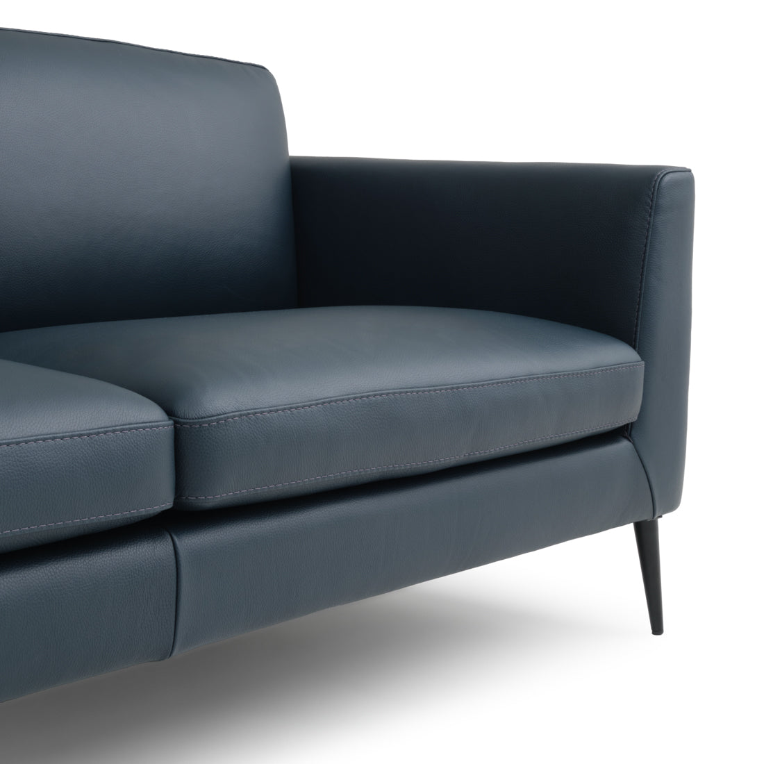Ermilo Leather Sofa Dark Blue