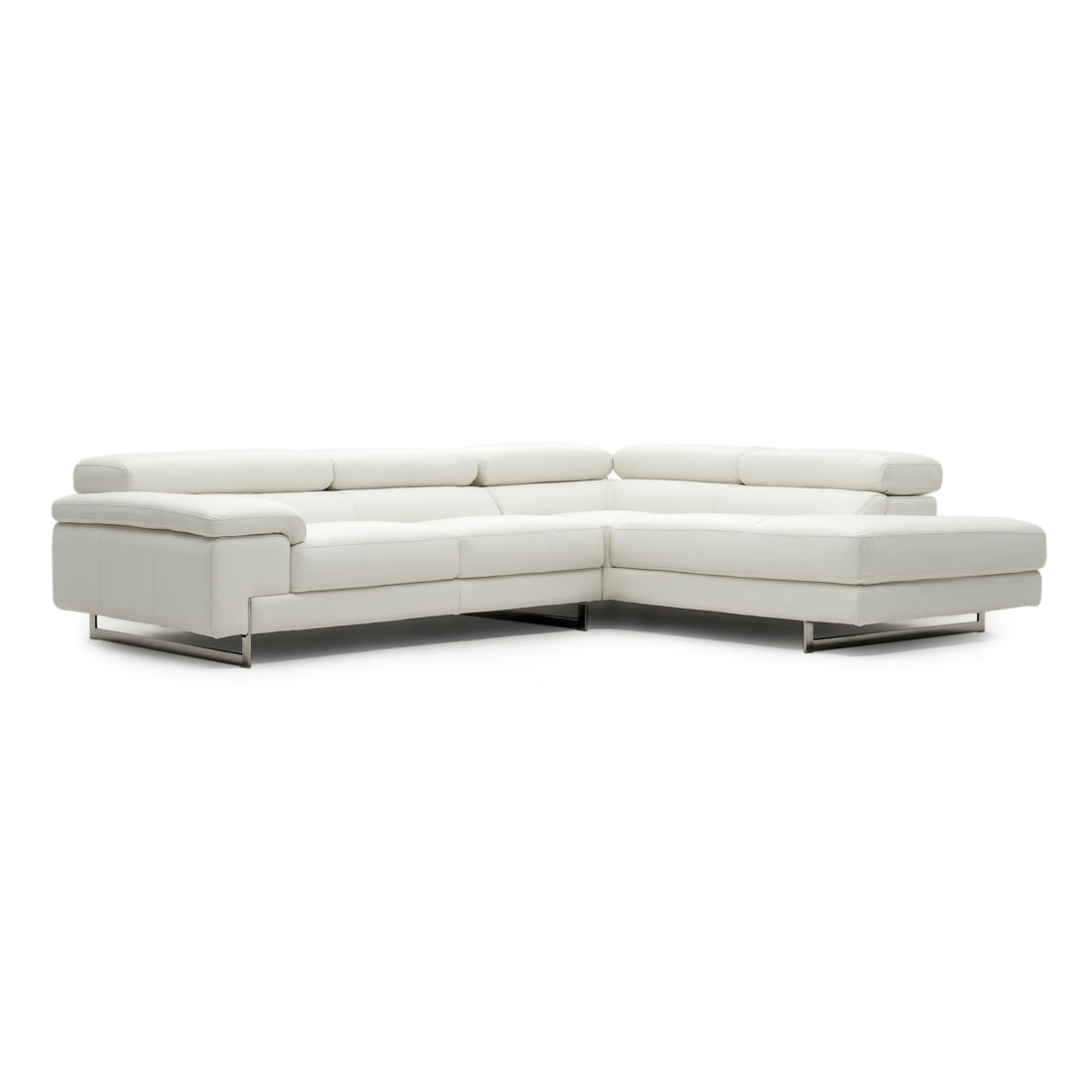 Waller Leather Sectional Sofa White