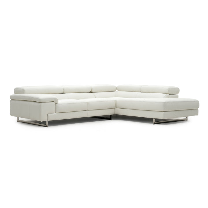 Waller Leather Sectional Sofa White