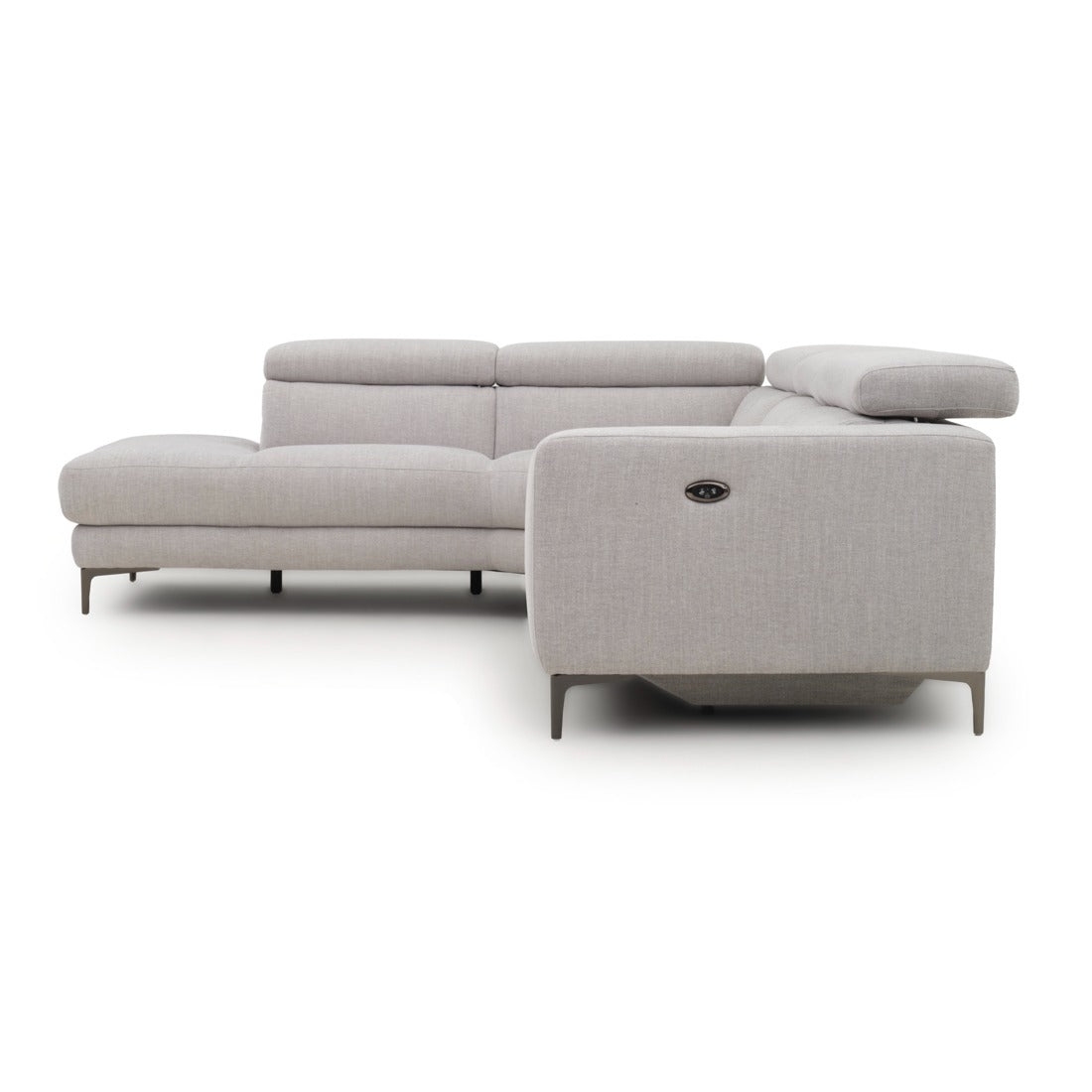 Emilia Reclining Sectional Sofa Light Grey