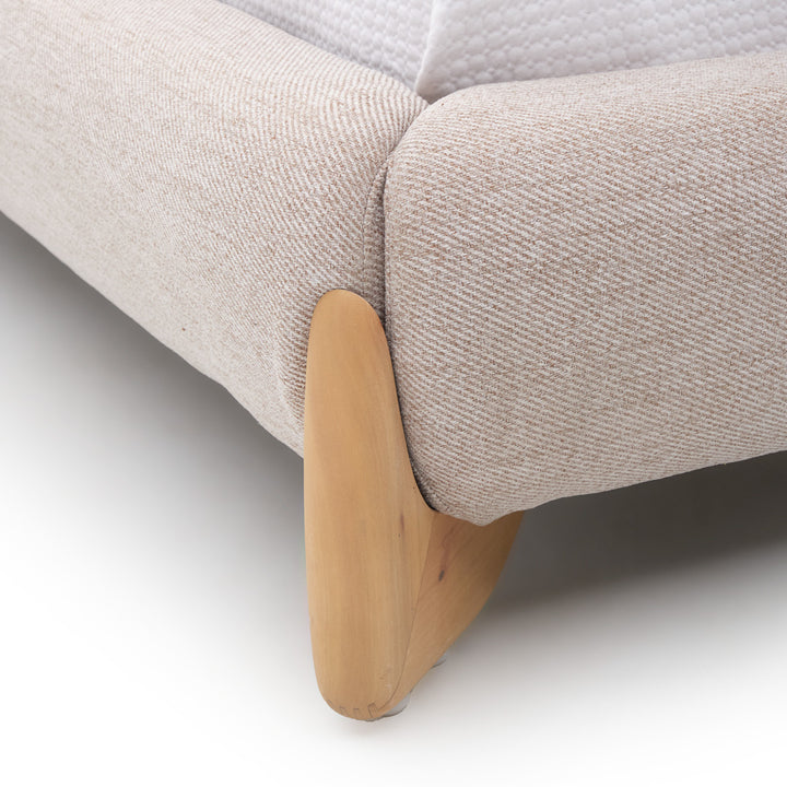 Naida Fabric King Bed Beige