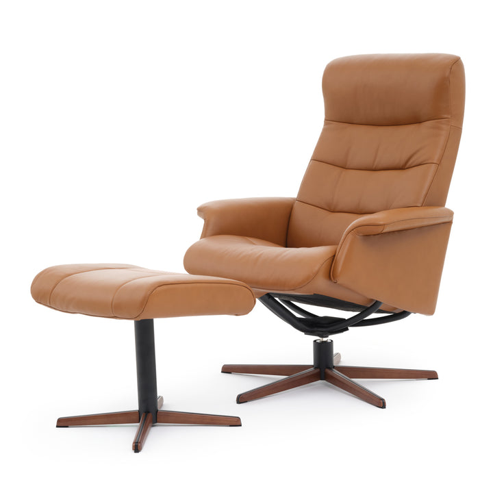 Nell Reclining Chair with Ottoman Cognac