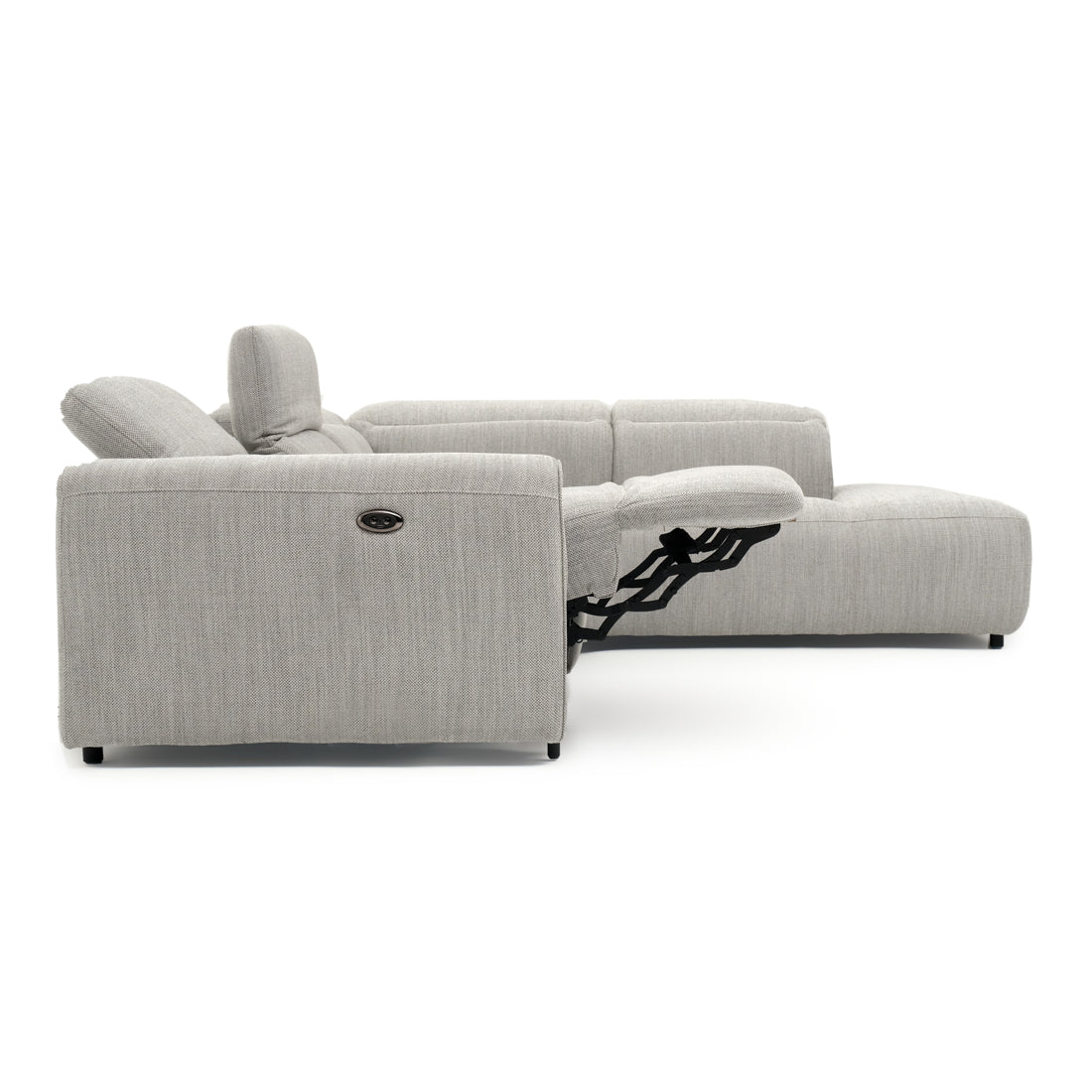 Wilnoir Reclining Sectional Sofa Light Grey