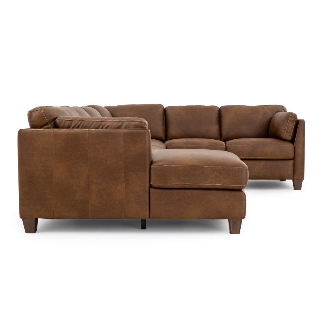 Neal Leather Sectional Sofa Cognac