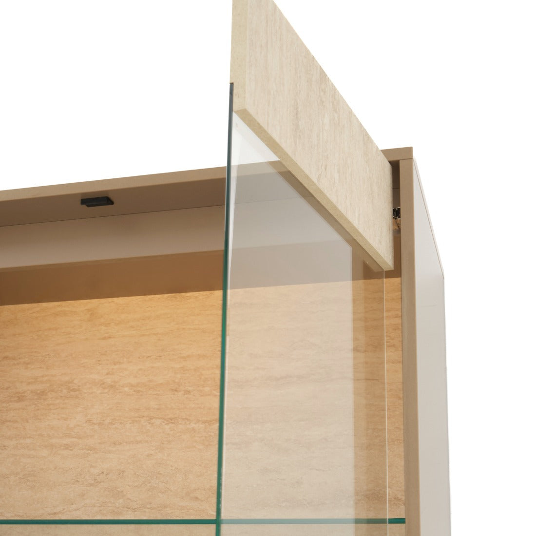 Nunzia Glass Curio Beige