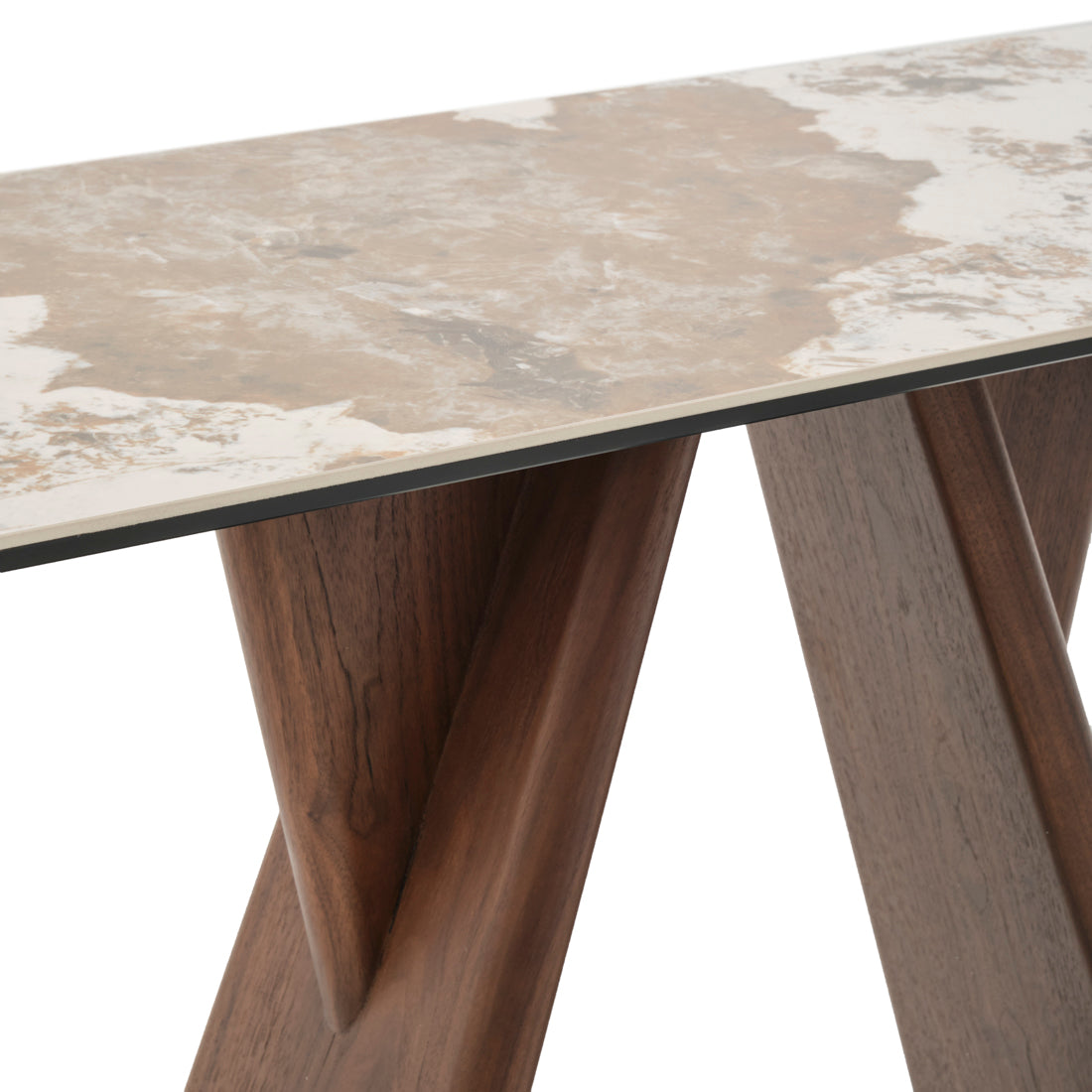 Emmeline Ceramic Console Table Light Brown