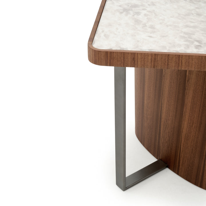 Evana Ceramic End Table Dark Brown
