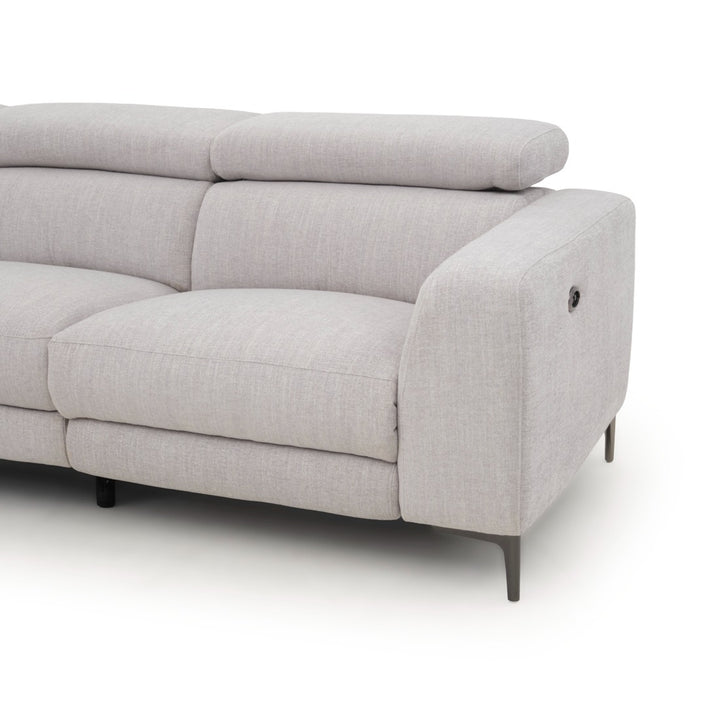 Emilia Reclining Sectional Sofa Light Grey