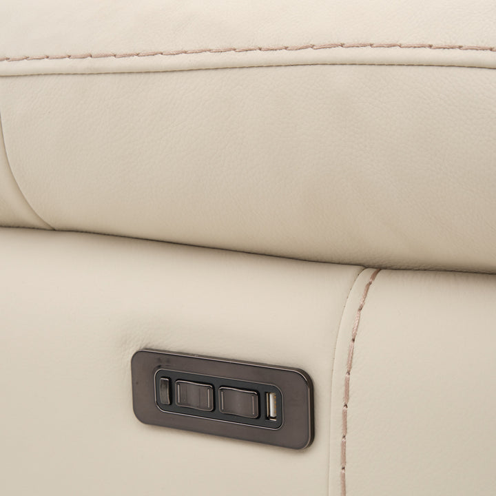 Wakely Leather Sectional Sofa Beige