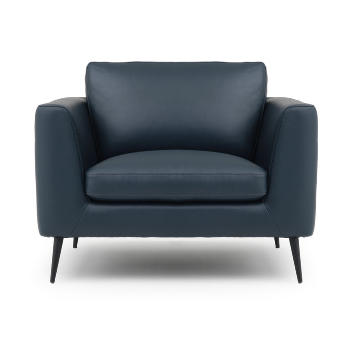 Ermilo Leather Accent Chair Dark Blue