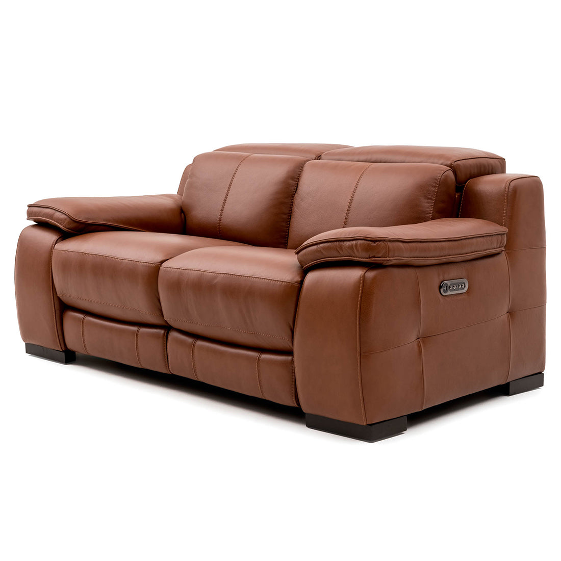 Nova Leather Reclining Loveseat Cognac