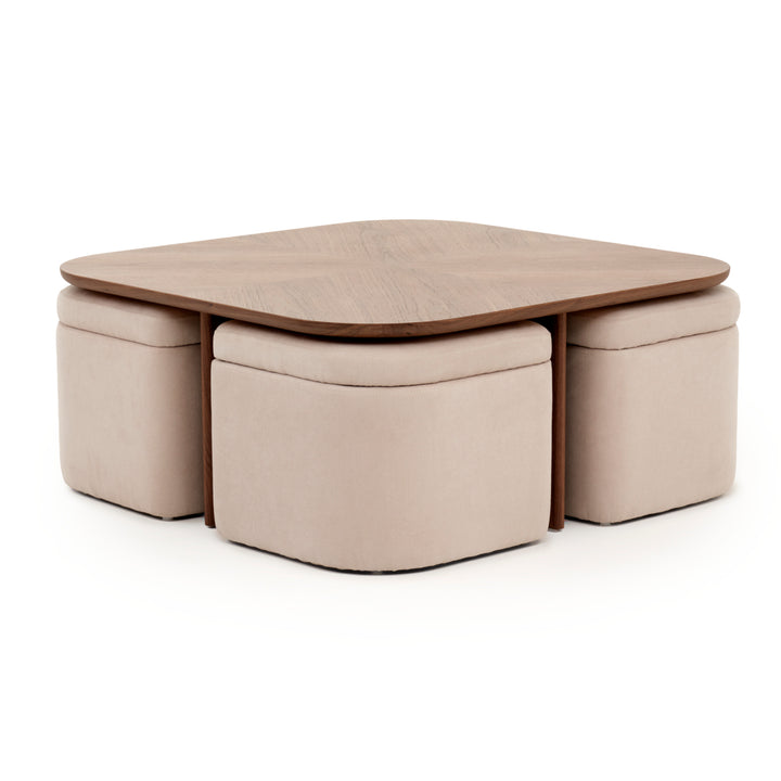 Norna Coffee Table with Storage Dark Brown