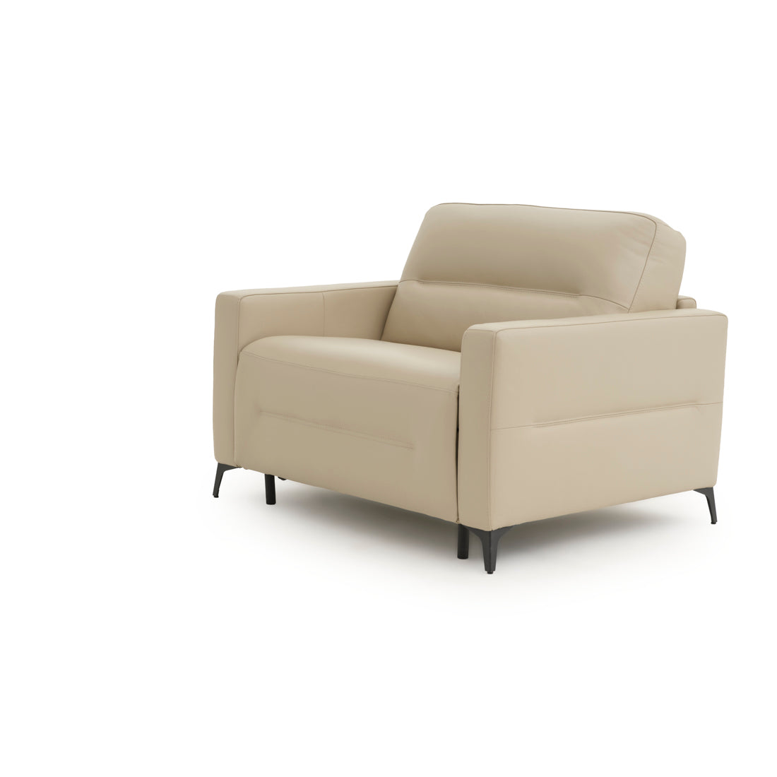 Elati Leather Single Sofa-Bed Beige