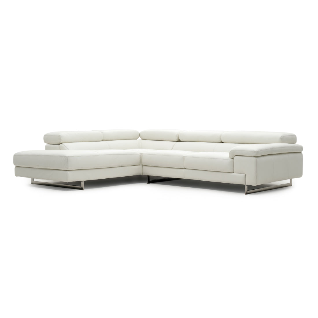 Waller Leather Sectional Sofa White