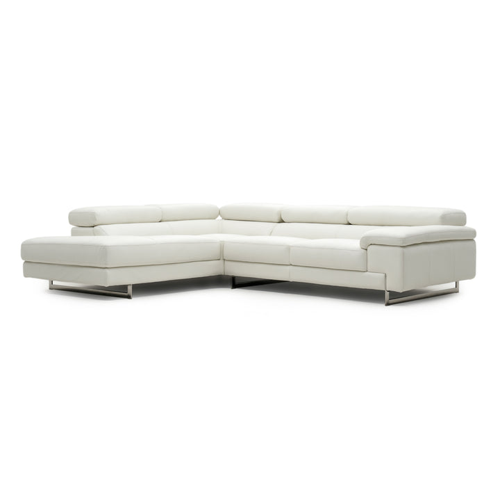 Waller Leather Sectional Sofa White